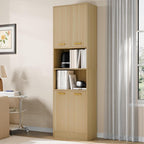 Tall Kitchen Pantry Cabinet, 4 Doors, Open Shelf, Engineered Wood Storage