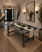 70.87" Long Industrial Dining Table for 6-8 People Large Kitchen Table with Sturdy Metal Frame Rectangular Customized