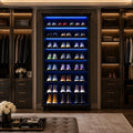 9-Tier LED Shoe Cabinet, 30 Pair Wood Storage Organizer, Adjustable Shelves, 64-Color Lights
