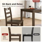 5-Piece Solid Wood Dining Set, Space-Saving Design, Elegant Walnut Finish