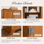 Farmhouse Tall Storage Cabinet with 8 Doors – 72"Pantry Cabinet, 4 Adjustable Shelves, Freestanding Storage Organizer for Kitchen,