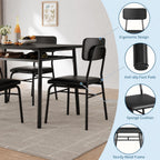 GarveeHome 5-Piece Dining Table Set for 4 with Storage Rack – Wood Top Kitchen Table & Upholstered Chairs, Space-Saving Modern Dining Set
