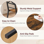 MAHANCRIS Rustic Dining Chair Set of 4 – Farmhouse Wooden Kitchen Chairs with Ergonomic Backrest, Industrial Metal Frame,