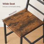 MAHANCRIS Rustic Dining Chair Set of 4 – Farmhouse Wooden Kitchen Chairs with Ergonomic Backrest, Industrial Metal Frame,