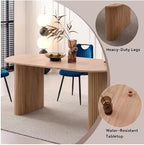 70.8" Oval Dining Table for 4-6 People, Modern Farmhouse Kitchen Table with Metal Frame, Natural Woodgrain Finish