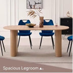 70.8" Oval Dining Table for 4-6 People, Modern Farmhouse Kitchen Table with Metal Frame, Natural Woodgrain Finish