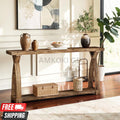 63" Solid Wood Farmhouse Console Table
