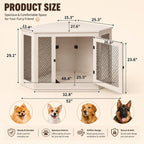 52in Corner Dog Crate Furniture Wooden Kennel with Mesh Indoor Small Medium Large Dogs, Custom