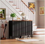 Narrow Wooden Shoe Cabinet with 3 Doors, Entryway Hidden Storage