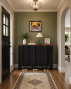Narrow Wooden Shoe Cabinet with 3 Doors, Entryway Hidden Storage