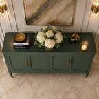 59" Modern Sideboard Buffet Cabinet with Storage, Adjustable Shelves & Carved Bronze Handles, Wood Buffet Cabinet for Dining Room Entryway
